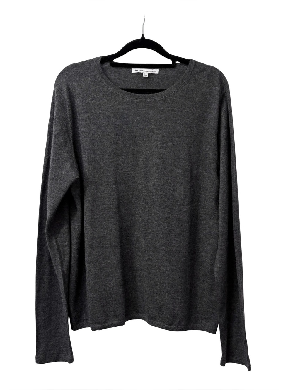 The Cashmere Project Dark Heathered Gray 100% Cashmere Light weight Sweater XL